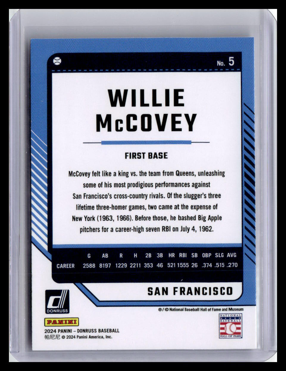 2024 Donruss #5 Willie McCovey