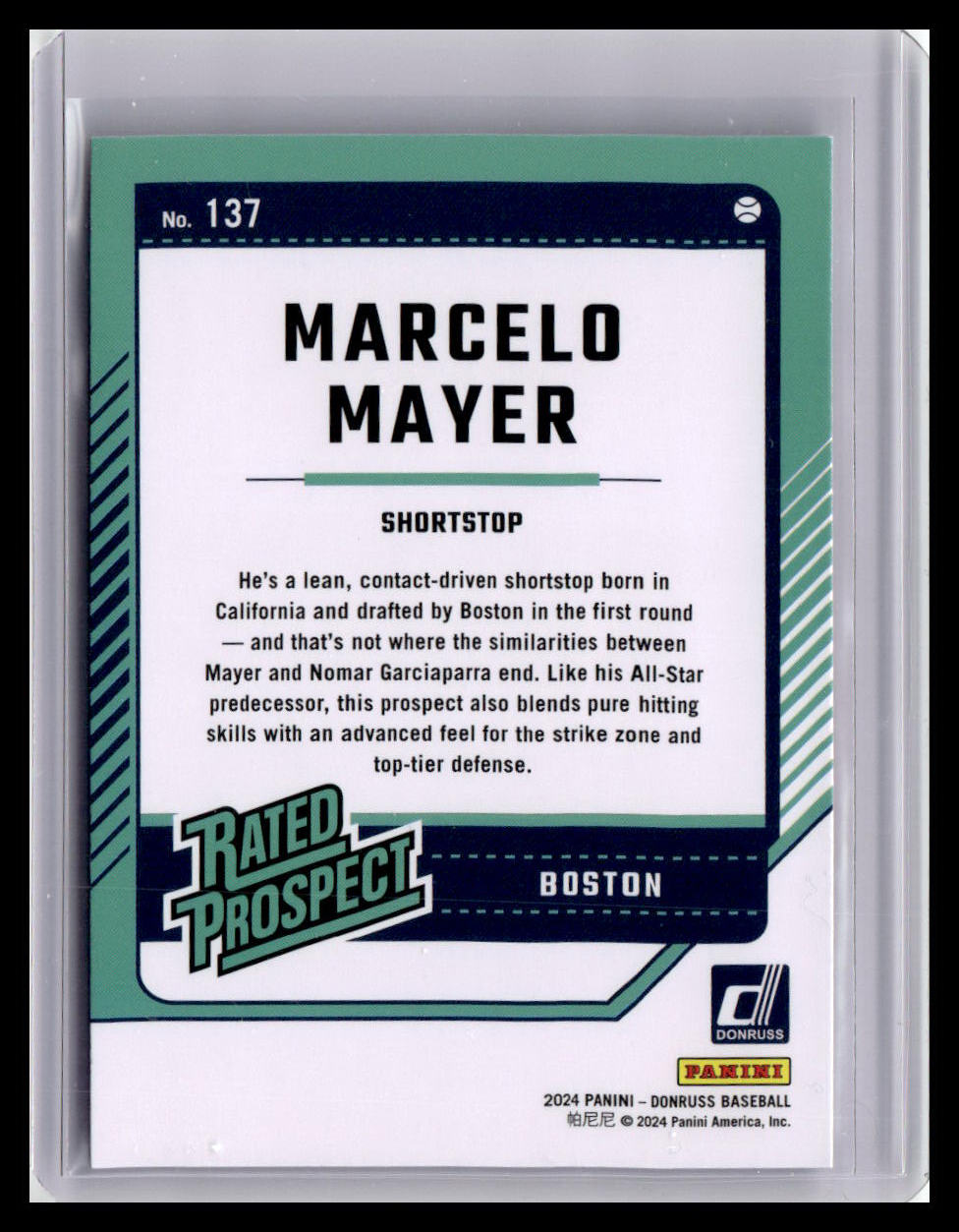 2024 Donruss #137 Marcelo Mayer Rated Prospect
