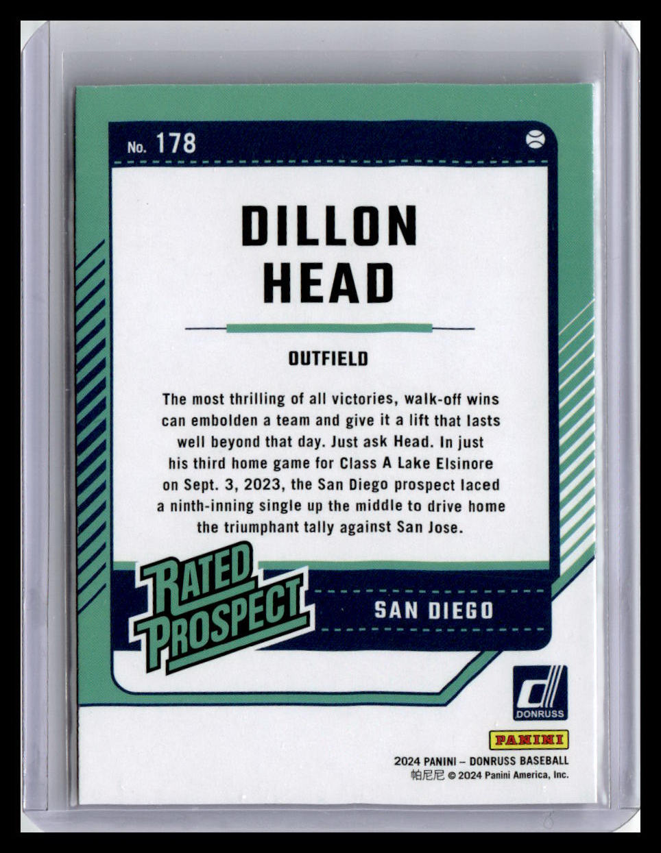 2024 Donruss #178 Dillon Head Red and Blue