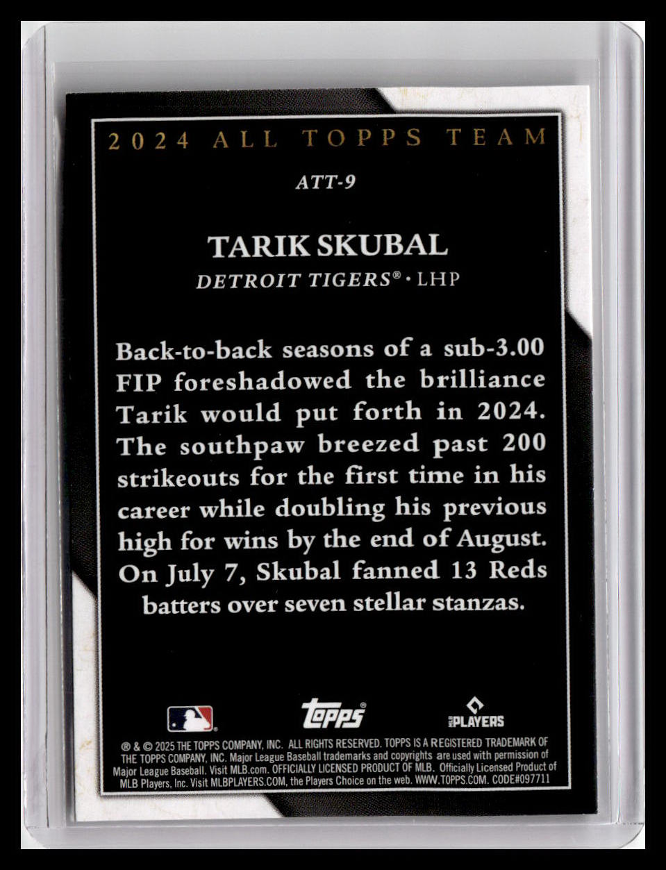 2025 Topps #ATT-9 Tarik Skubal 2024 All Topps Team