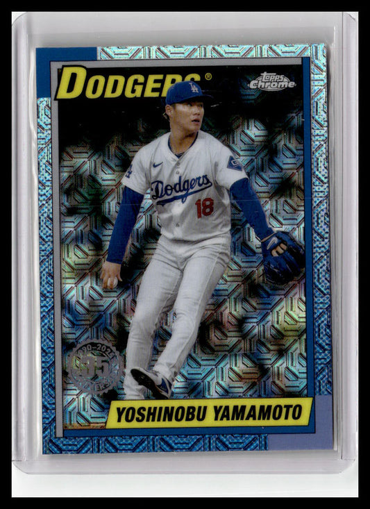 2025 Topps #T90C-76 Yoshinobu Yamamoto 1990 Topps Baseball Mojo Blue