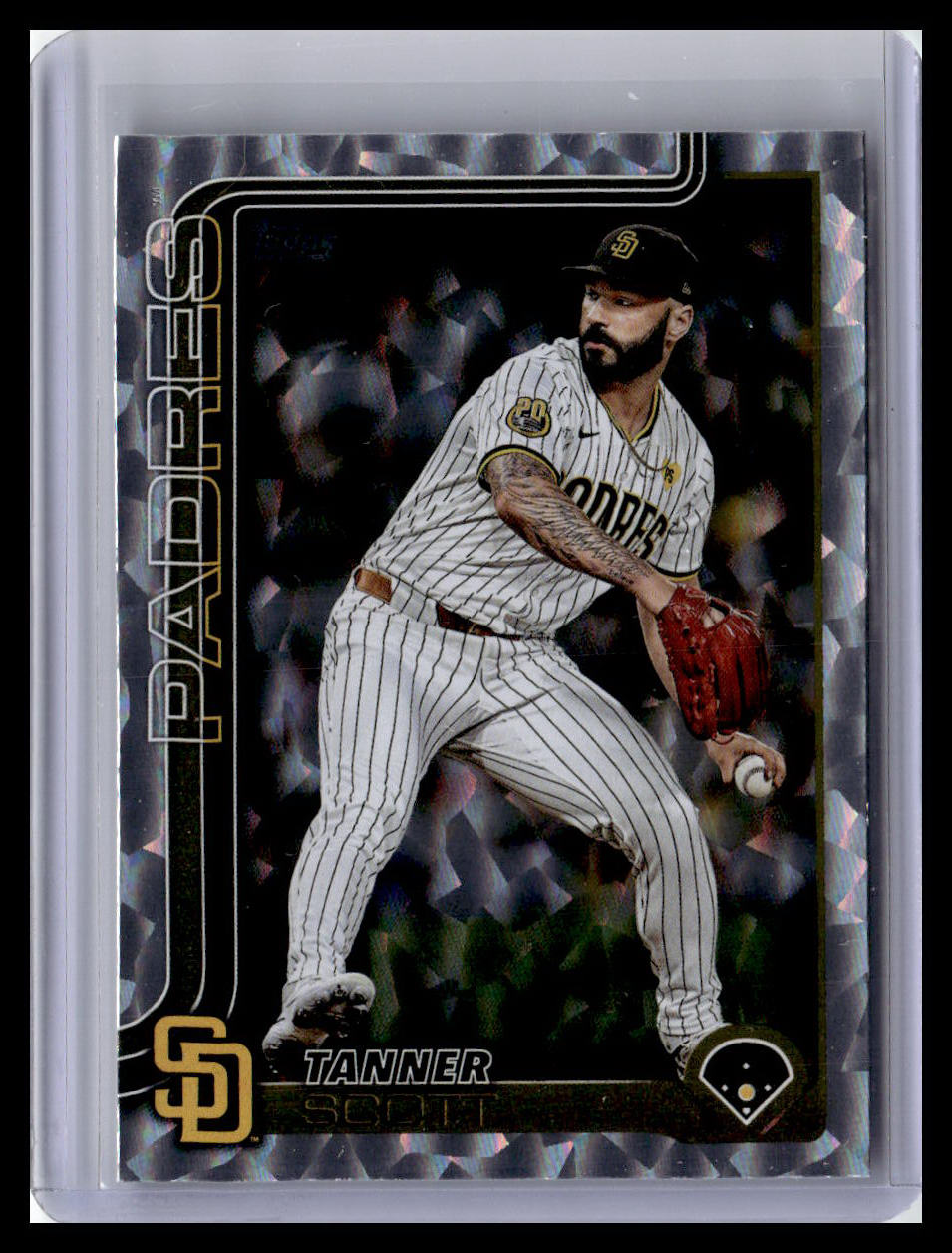 2025 Topps #162 Tanner Scott Silver Crackle Foilboard