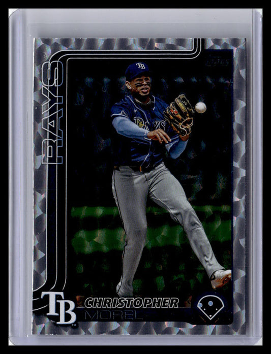 2025 Topps #236 Christopher Morel Silver Crackle Foilboard
