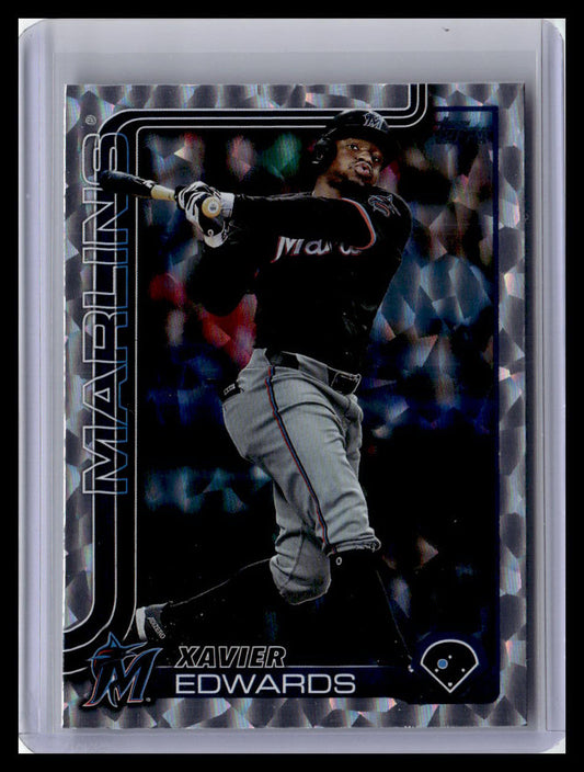 2025 Topps #258 Xavier Edwards Silver Crackle Foilboard