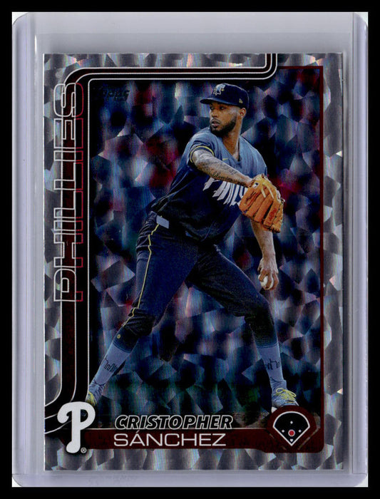 2025 Topps #109 Cristopher Sánchez Silver Crackle Foilboard