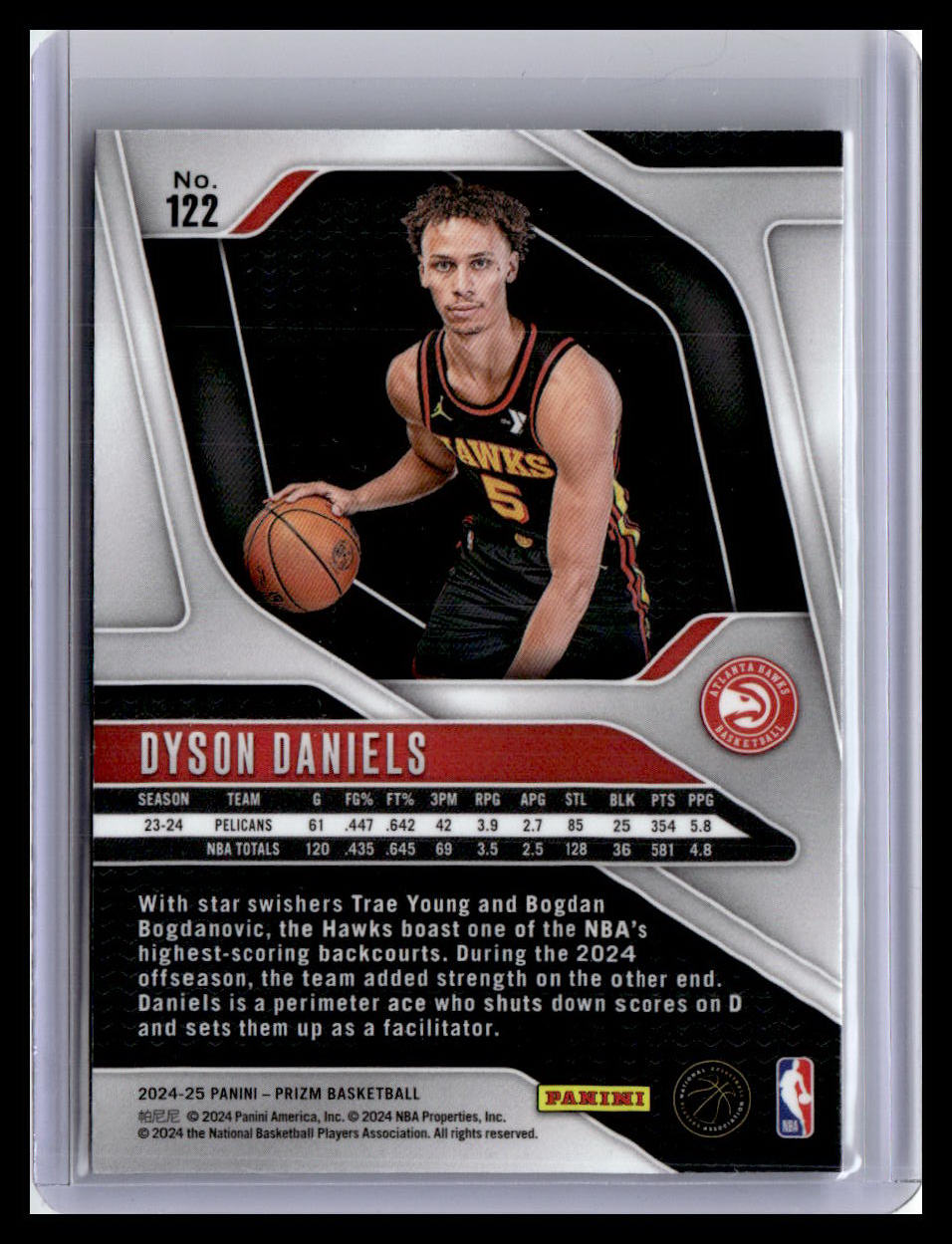 2024-25 Panini Prizm #122 Dyson Daniels