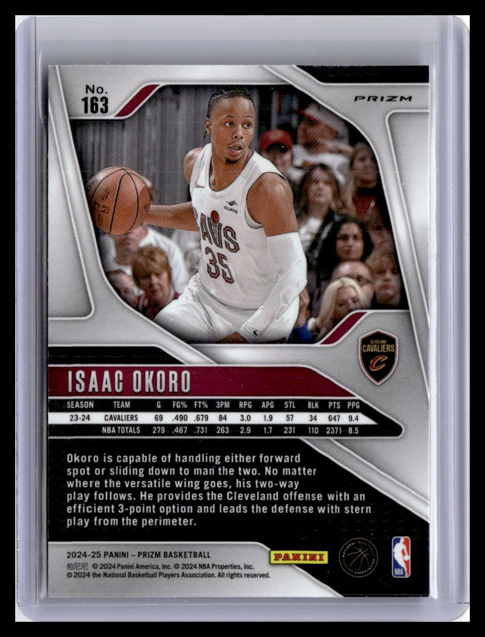 2024-25 Panini Prizm #163 Isaac Okoro