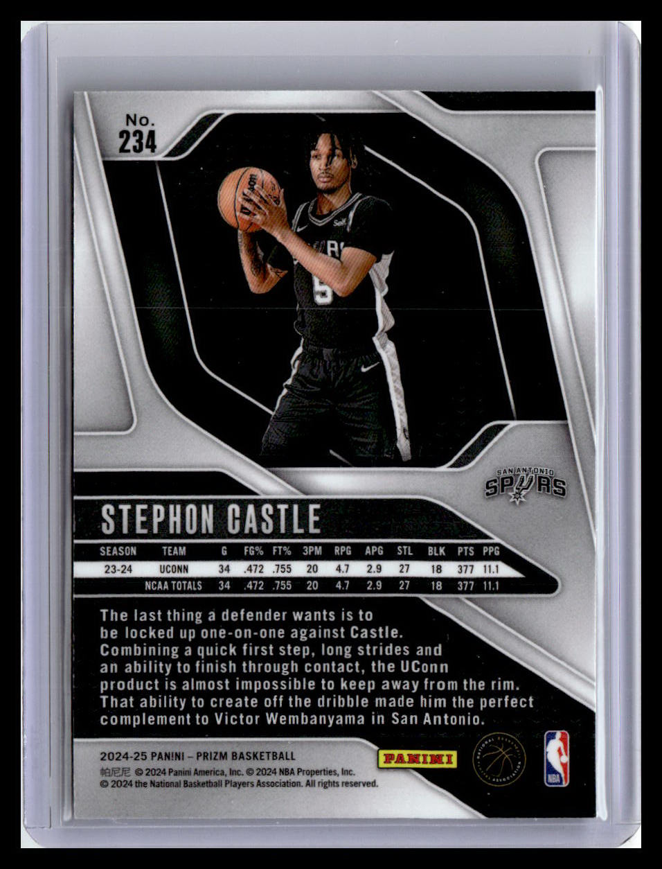 2024-25 Panini Prizm #234 Stephon Castle (RC)