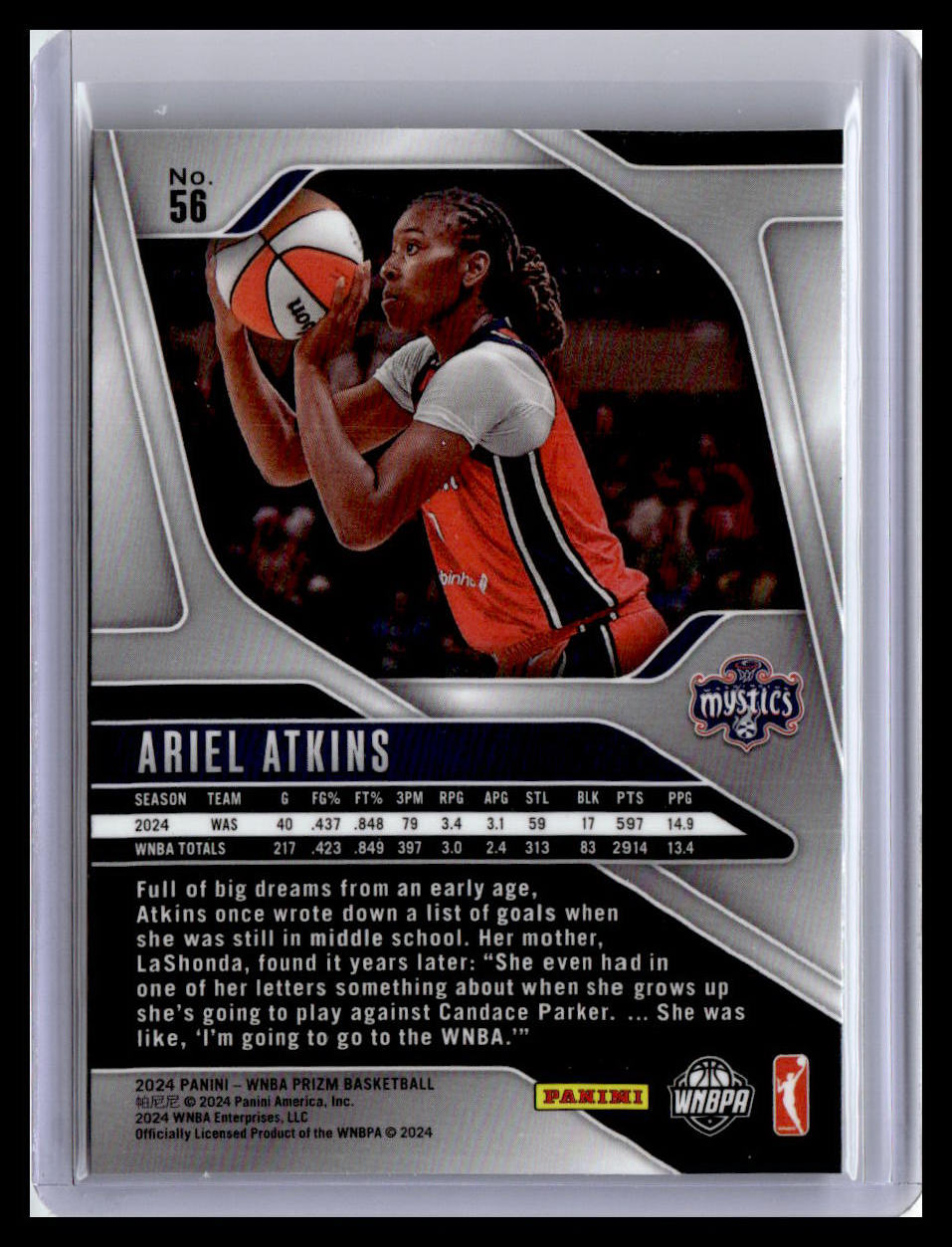 2024 Panini Prizm WNBA #56 Ariel Atkins
