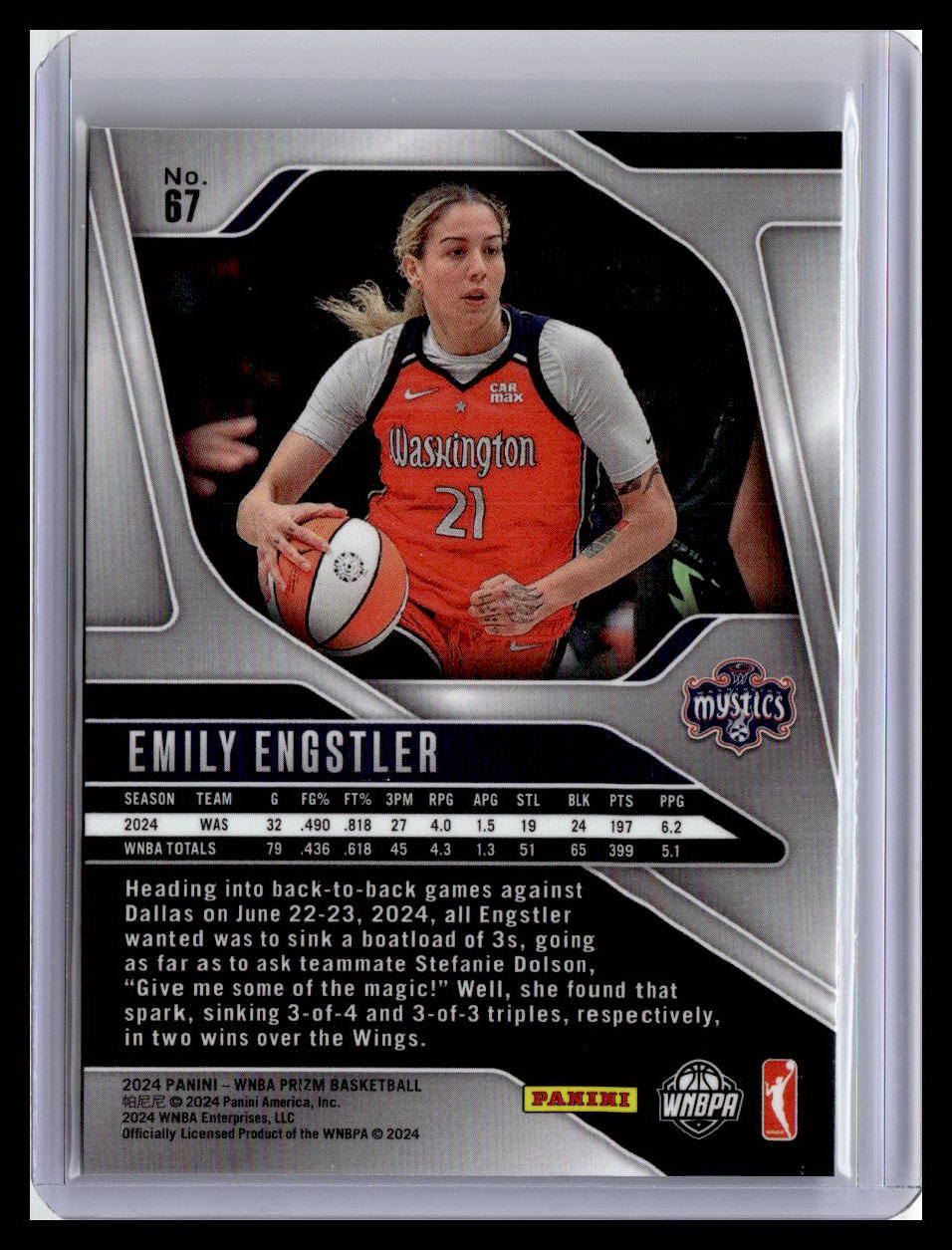 2024 Panini Prizm WNBA #67 Emily Engstler