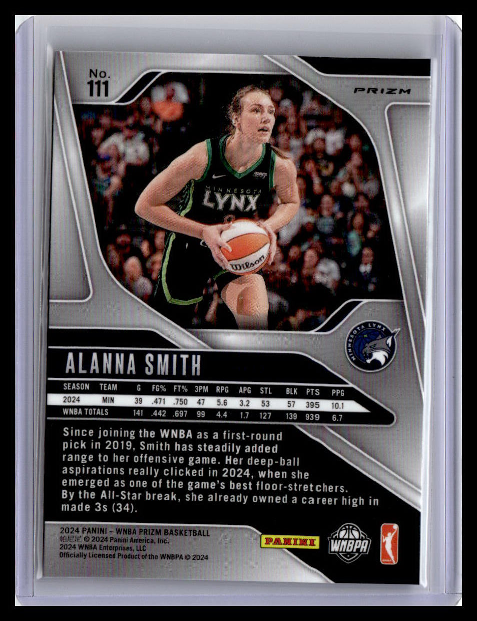 2024 Panini Prizm WNBA #111 Alanna Smith Silver Prizms