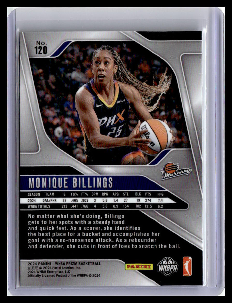 2024 Panini Prizm WNBA #120 Monique Billings