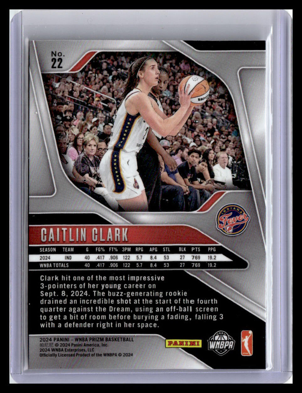 2024 Panini Prizm WNBA #22 Caitlin Clark