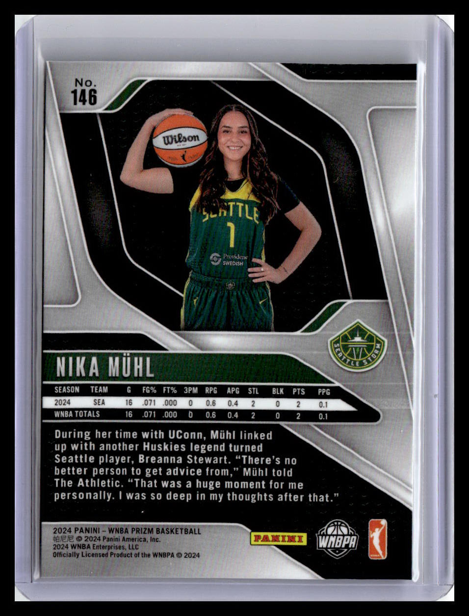 2024 Panini Prizm WNBA #146 Nika Muhl (RC)