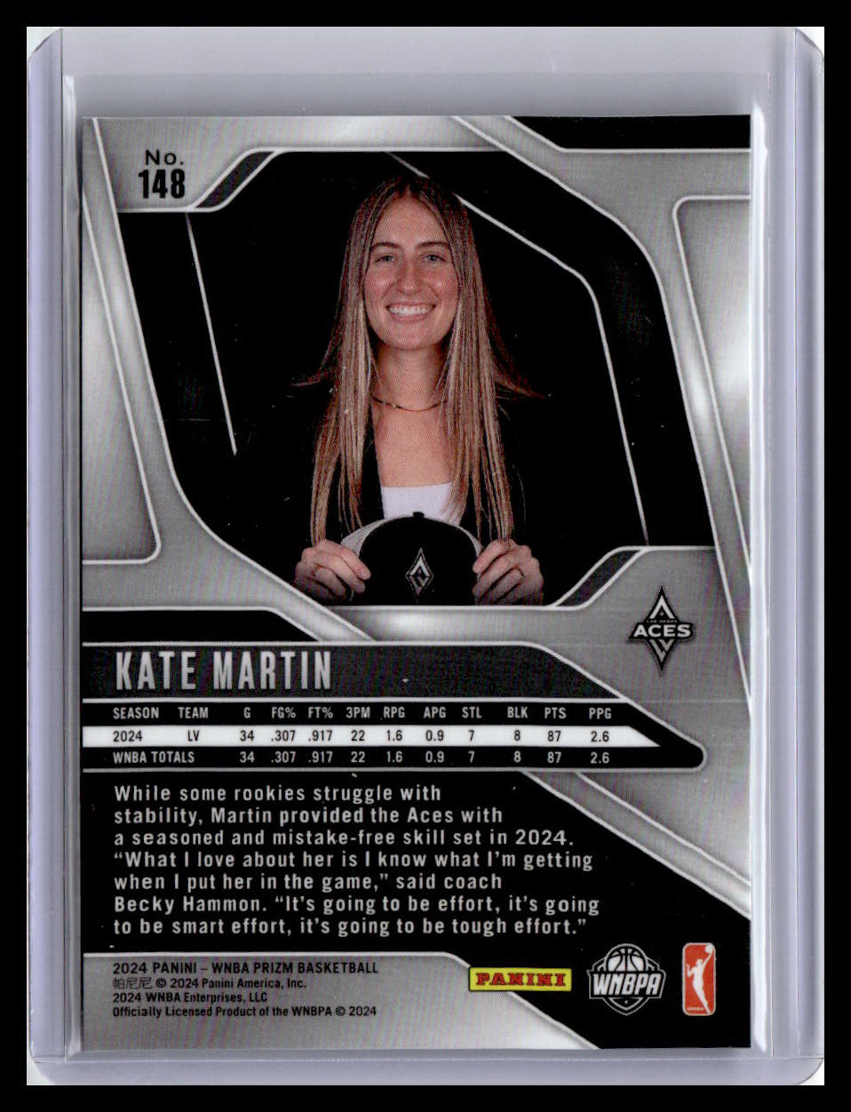 2024 Panini Prizm WNBA #148 Kate Martin (RC)