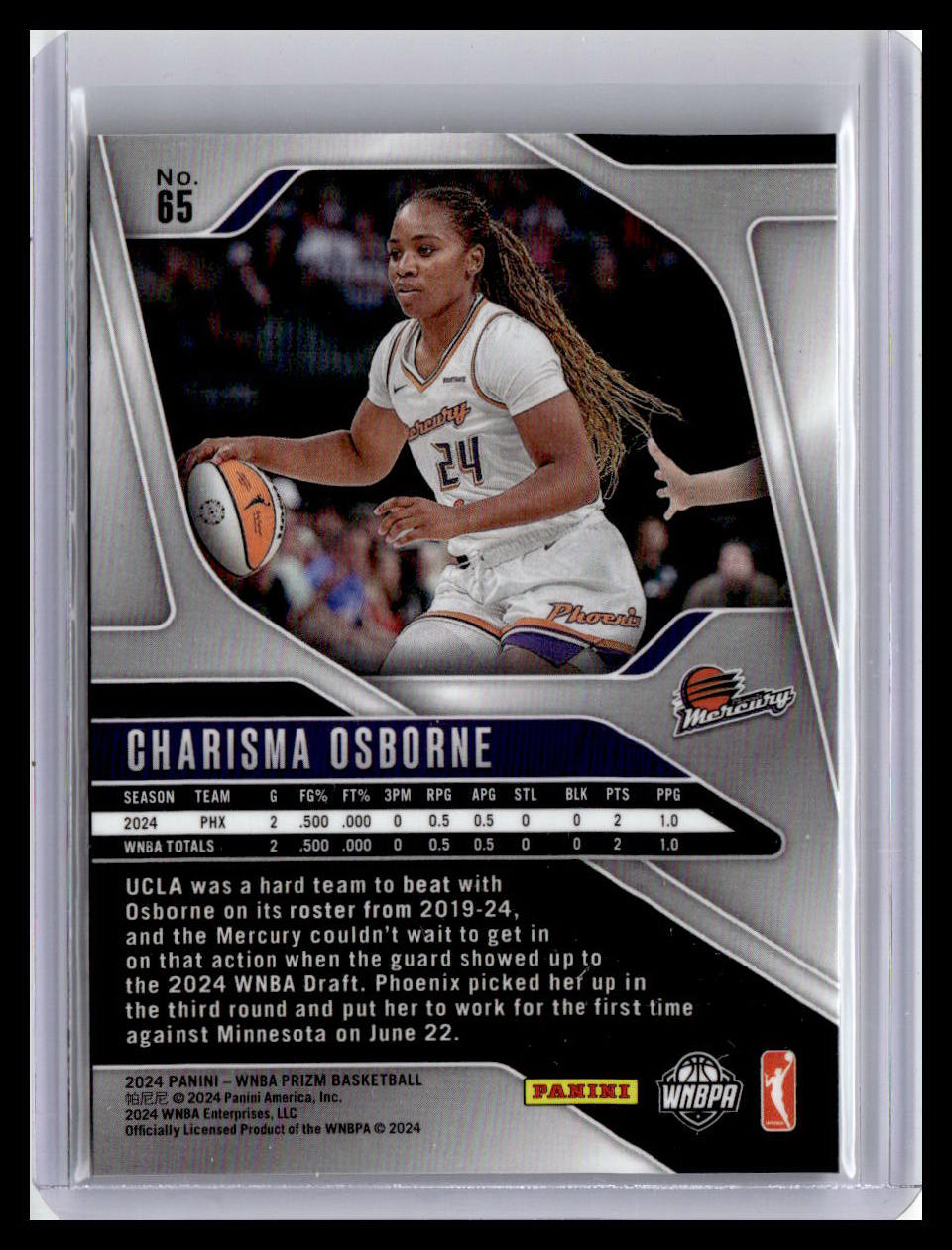 2024 Panini Prizm WNBA #65 Charisma Osborne (RC)