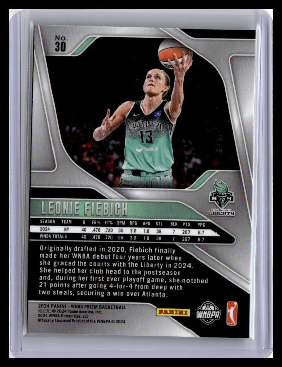 2024 Panini Prizm WNBA #30 Leonie Fiebich (RC)