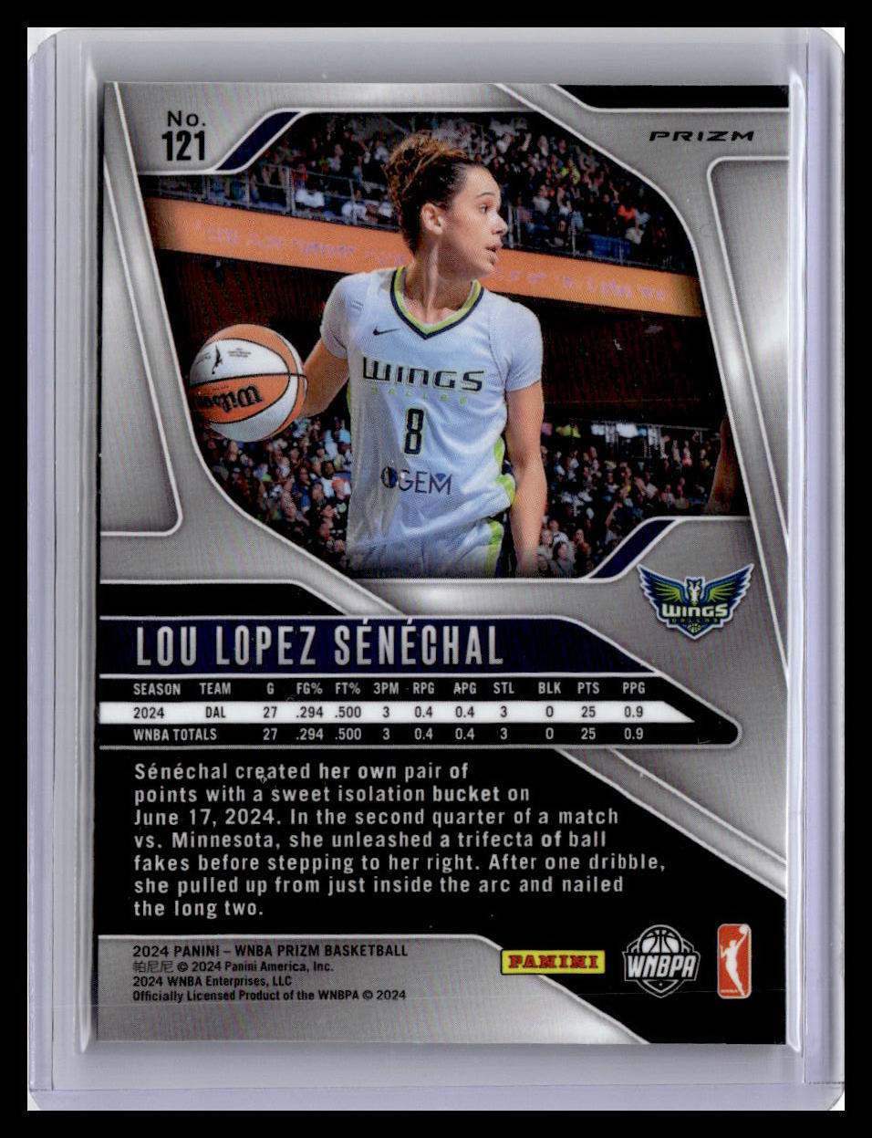 2024 Panini Prizm WNBA #121 Lou Lopez Senechal Ice Prizms