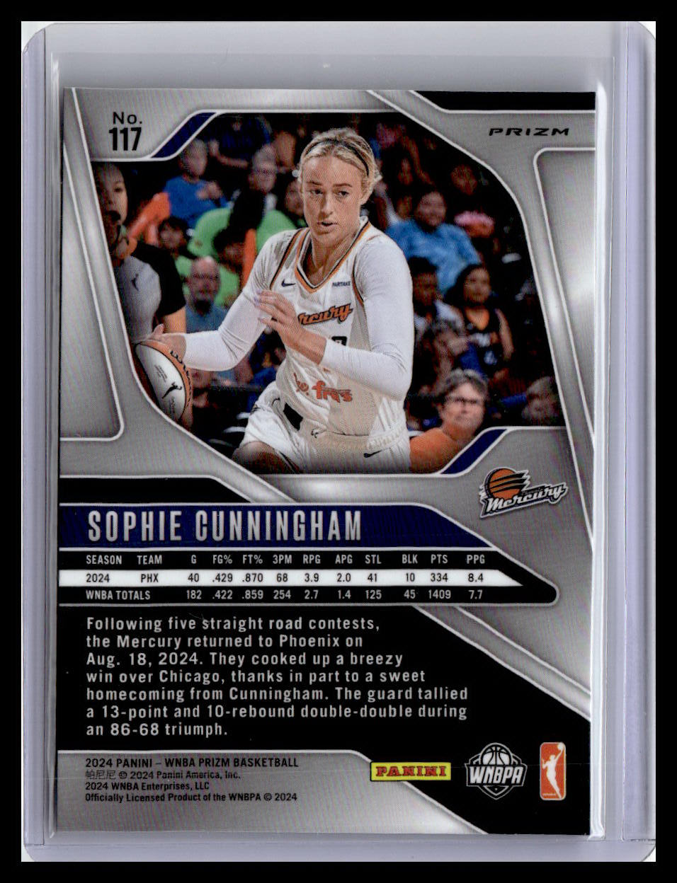2024 Panini Prizm WNBA #117 Sophie Cunningham Ice Prizms