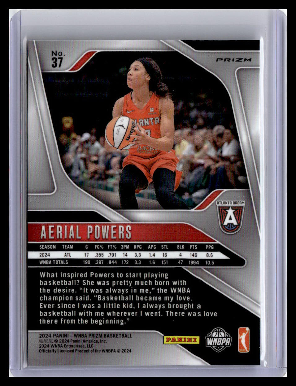 2024 Panini Prizm WNBA #37 Aerial Powers Ice Prizms