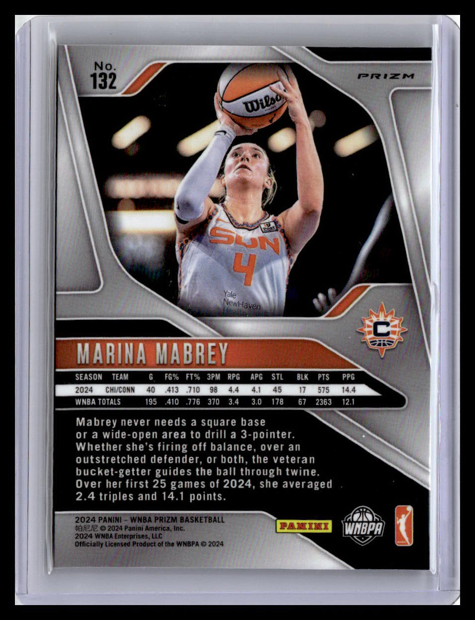 2024 Panini Prizm WNBA #132 Marina Mabrey Ice Prizms