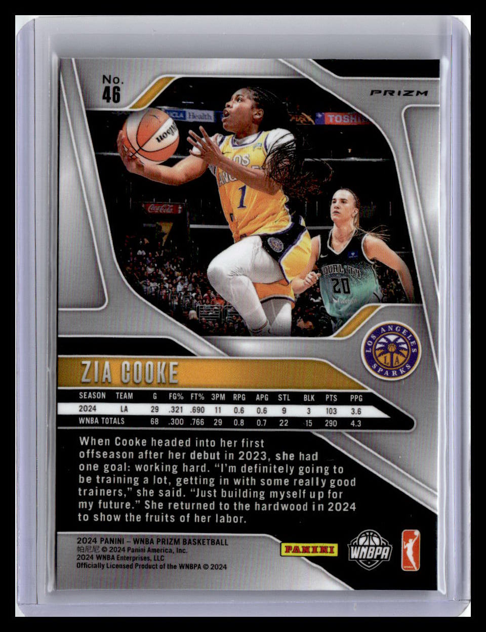2024 Panini Prizm WNBA #46 Zia Cooke Ice Prizms