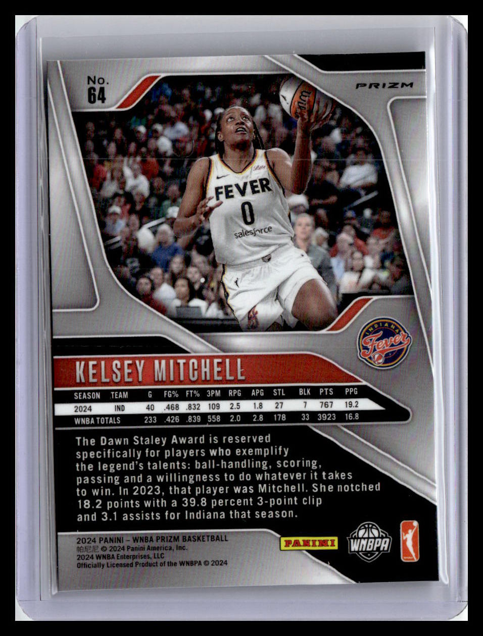 2024 Panini Prizm WNBA #64 Kelsey Mitchell Ice Prizms