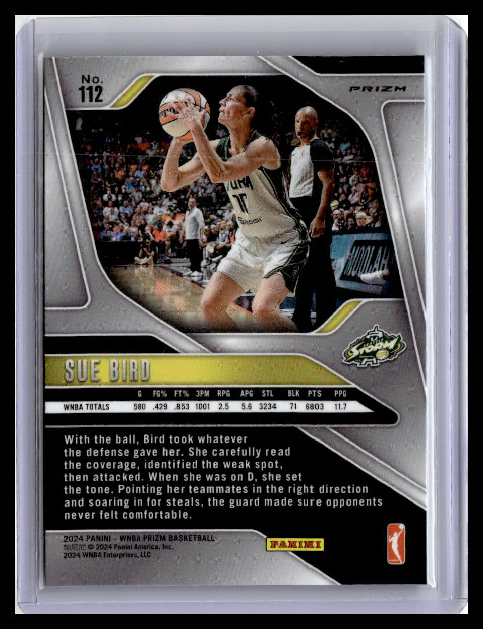 2024 Panini Prizm WNBA #112 Sue Bird Blue Velocity Prizms