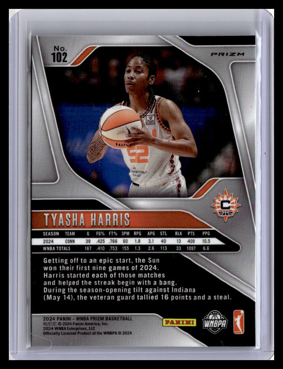 2024 Panini Prizm WNBA #102 Tyasha Harris Blue Velocity Prizms