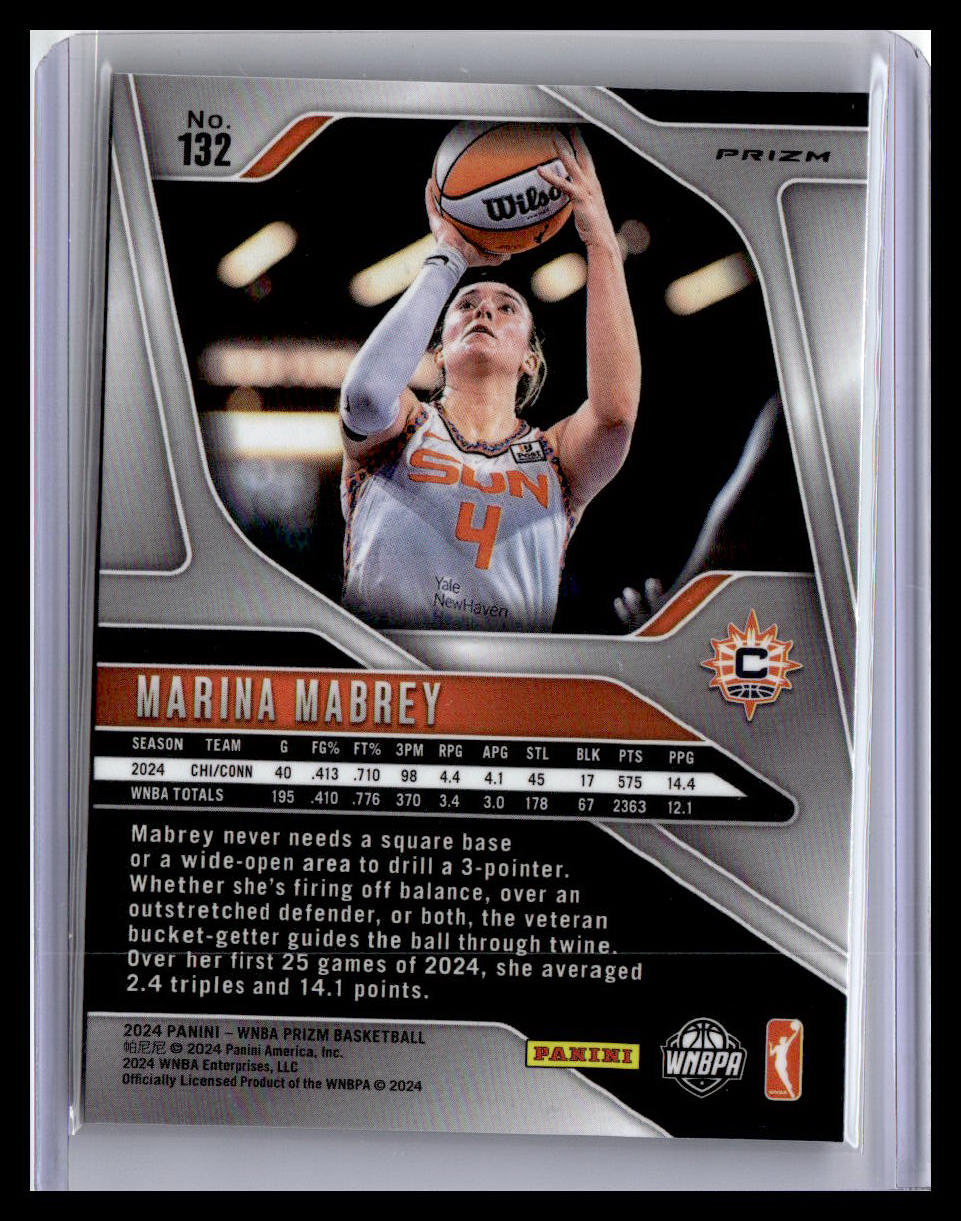 2024 Panini Prizm WNBA #132 Marina Mabrey Blue Velocity Prizms