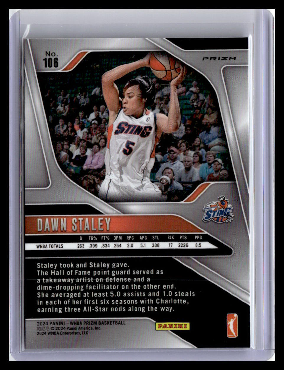 2024 Panini Prizm WNBA #106 Dawn Staley Blue Velocity Prizms