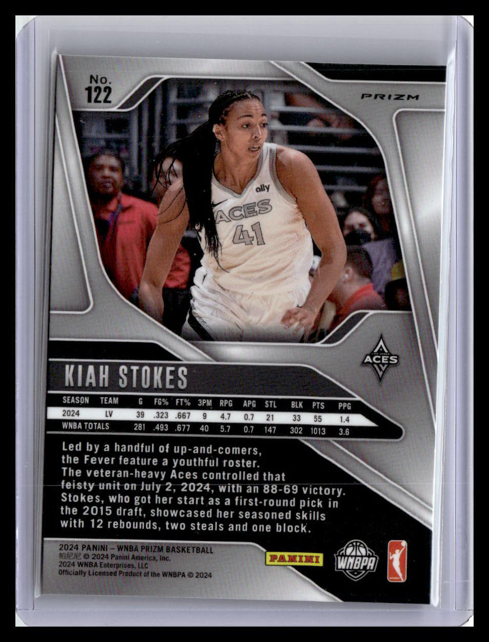 2024 Panini Prizm WNBA #122 Kiah Stokes WNBA Logo Prizms