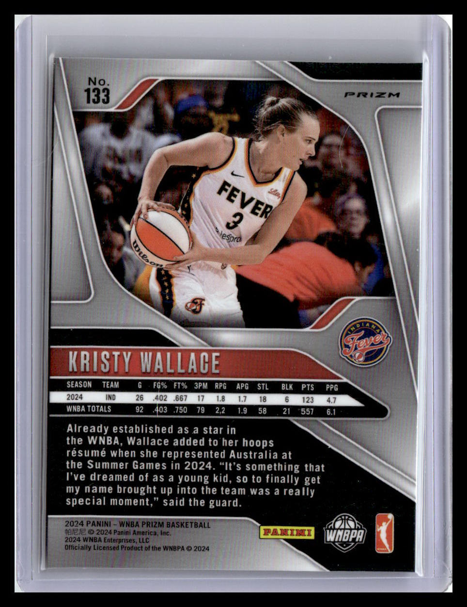 2024 Panini Prizm WNBA #133 Kristy Wallace WNBA Logo Prizms