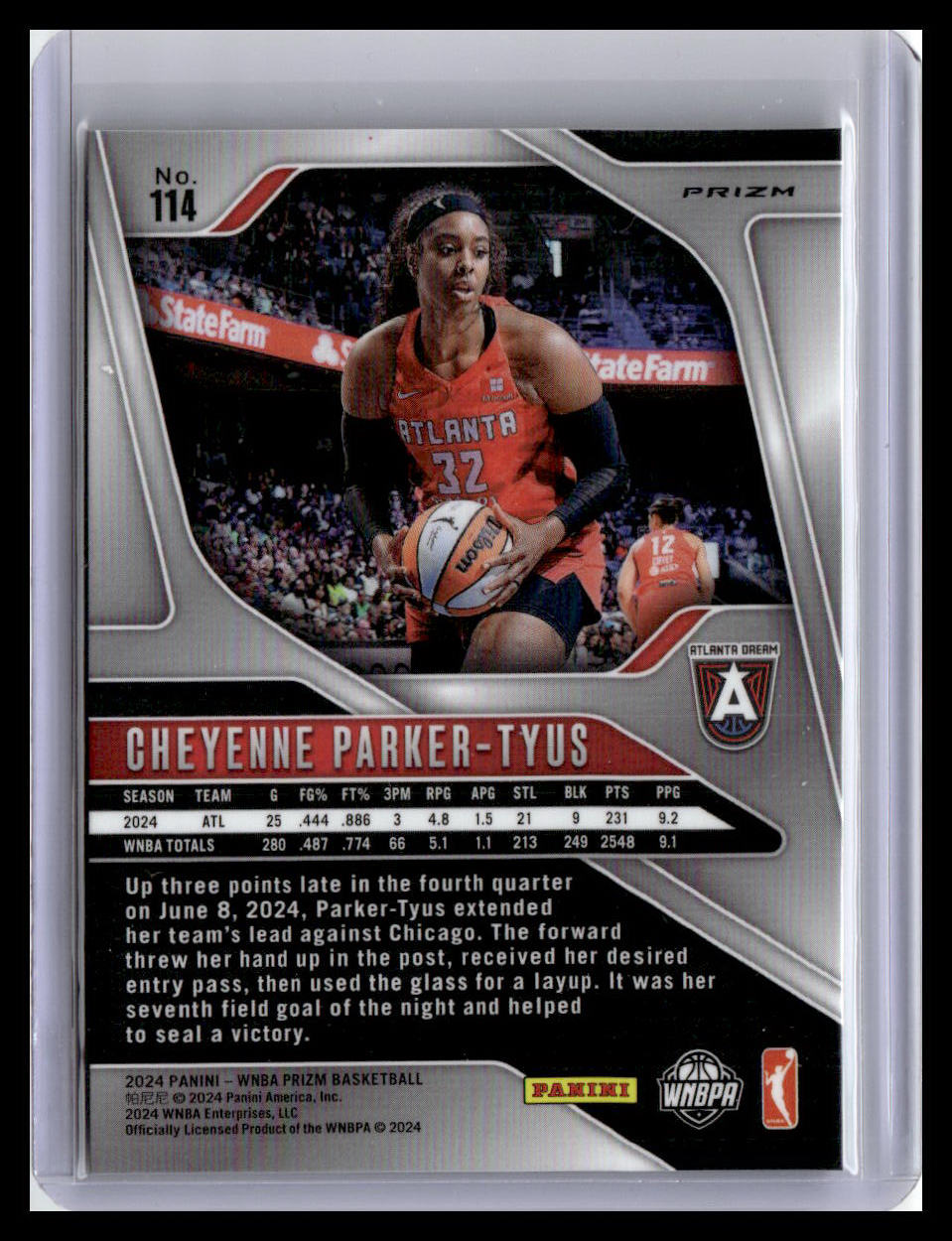 2024 Panini Prizm WNBA #114 Cheyenne Parker-Tyus WNBA Logo Prizms