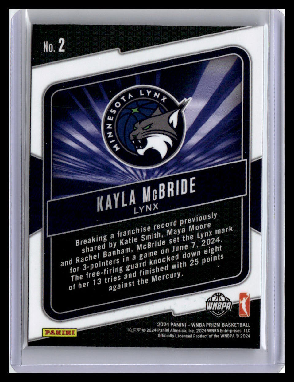 2024 Panini Prizm WNBA #2 Kayla McBride Fearless