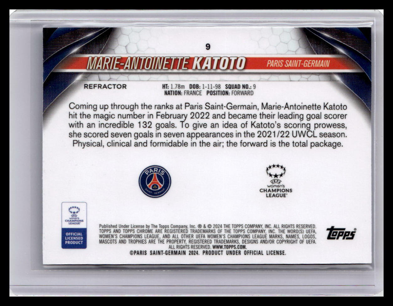 2023-24 Topps Chrome UEFA Women's Champions Lague #9 Marie-Antoinette Katoto