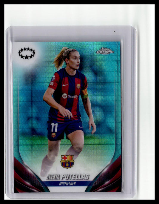2023-24 Topps Chrome UEFA Women's Champ League #100 Alexia Putellas Aqua Prizm