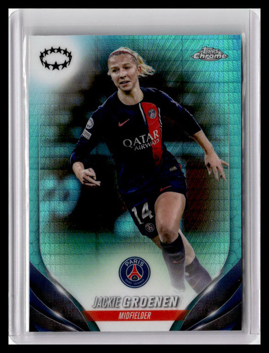2023-24 Topps Chrome UEFA Women's Champions League #40 Jackie Groenen Aqua Prizm