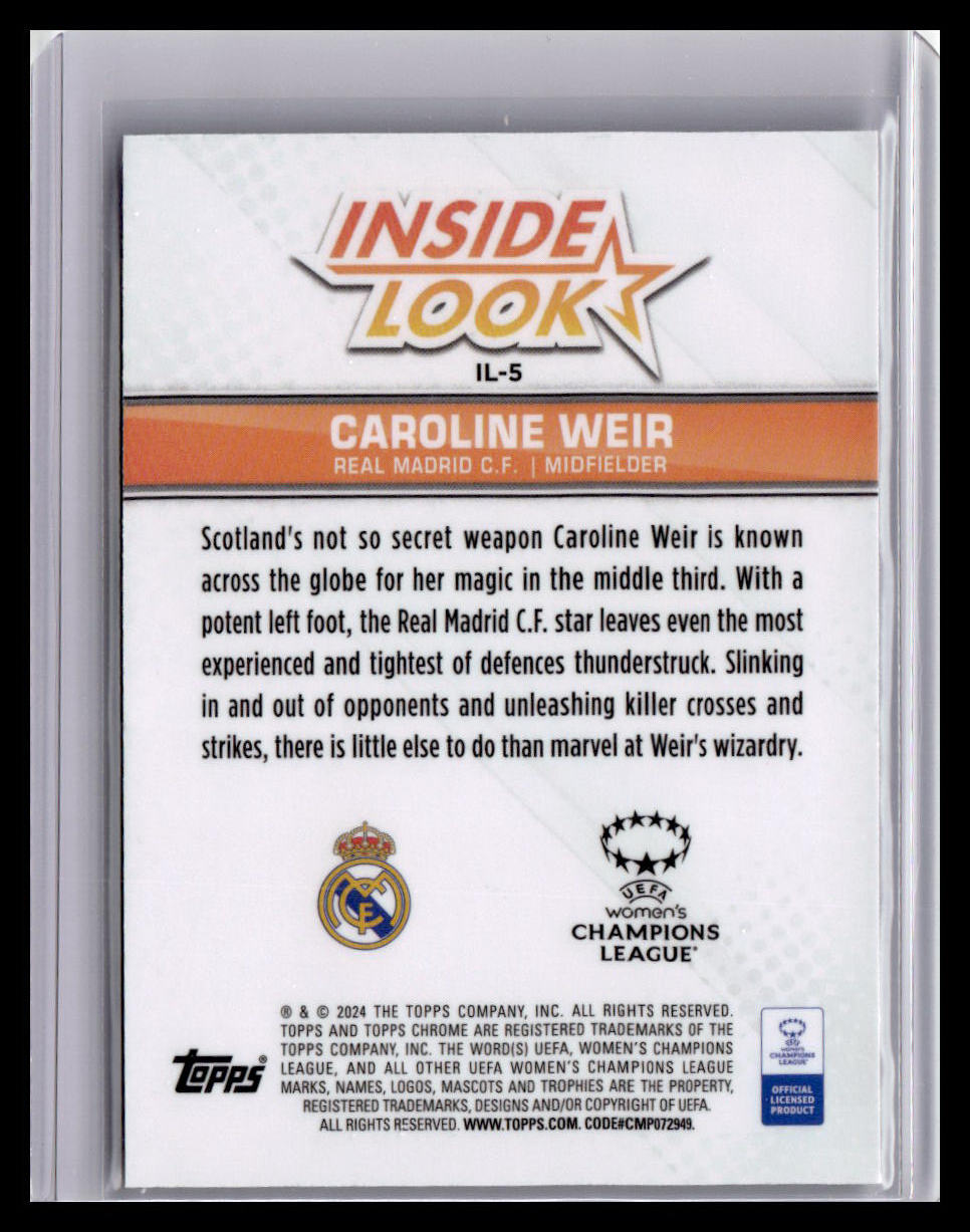 2023-24 Topps Chrome UEFA Women's Champ League #IL-5 Caroline Weir Inside Look