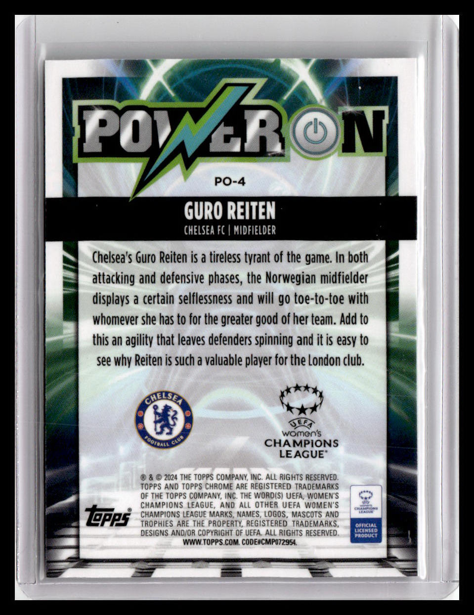 2023-24 Topps Chrome UEFA Women's Champions League #PO-4 Guro Reiten Power On