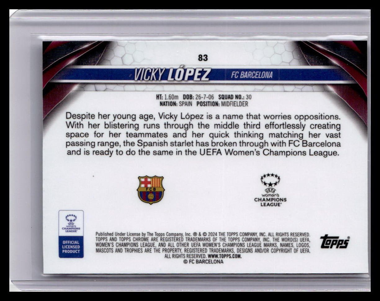 2023-24 Topps Chrome UEFA Women's Champions League #83 Vicky López Future Stars