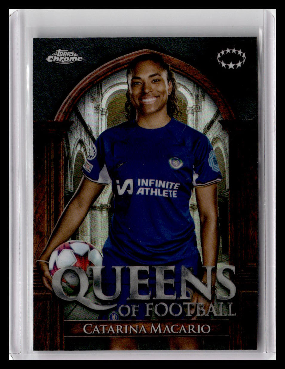 2023-24 Topps Chrome UEFA WCL #QF-7 Catarina Macario Queens of Football