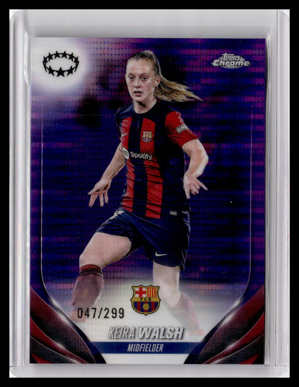2023-24 Topps Chrome UEFA WCL #21 Keira Walsh Purple Pulsar