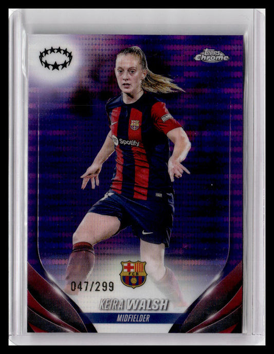2023-24 Topps Chrome UEFA WCL #21 Keira Walsh Purple Pulsar