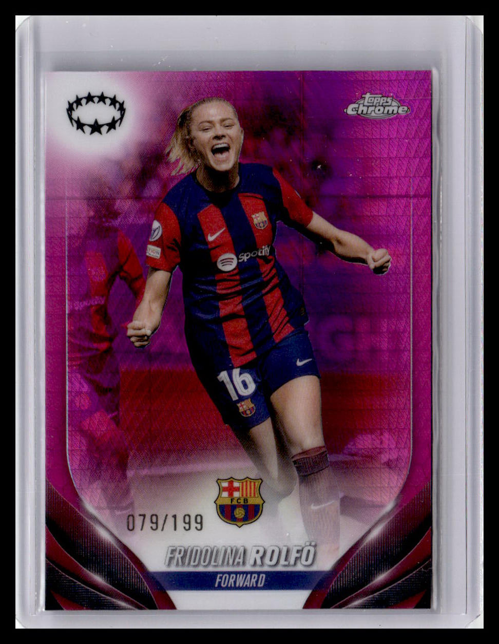 2023-24 Topps Chrome UEFA WCL #37 Fridolina Rolfö Pink Prism