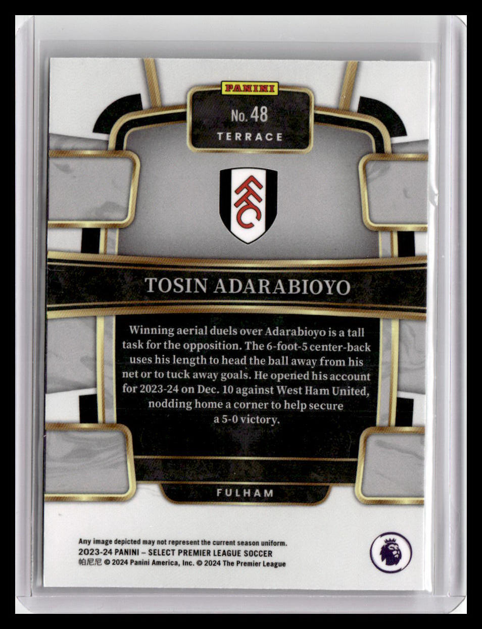 2023-24 Panini Select Premier League #48 Tosin Adarabioyo