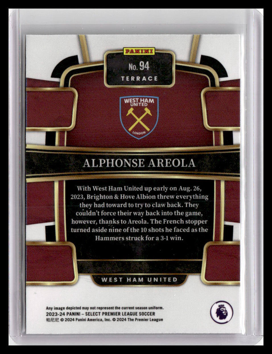2023-24 Panini Select Premier League #94 Alphonse Areola