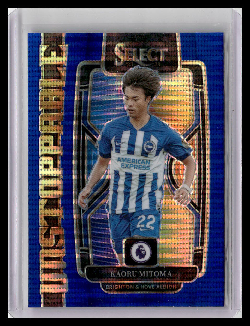 2023-24 Panini Select Premier League #5 Kaoru Mitoma Unstoppable Blue Pulsar