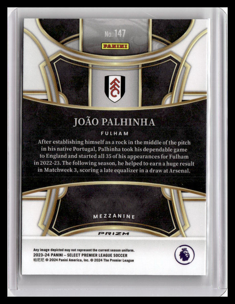 2023-24 Panini Select Premier League #147 Joao Palhinha Purple Mojo