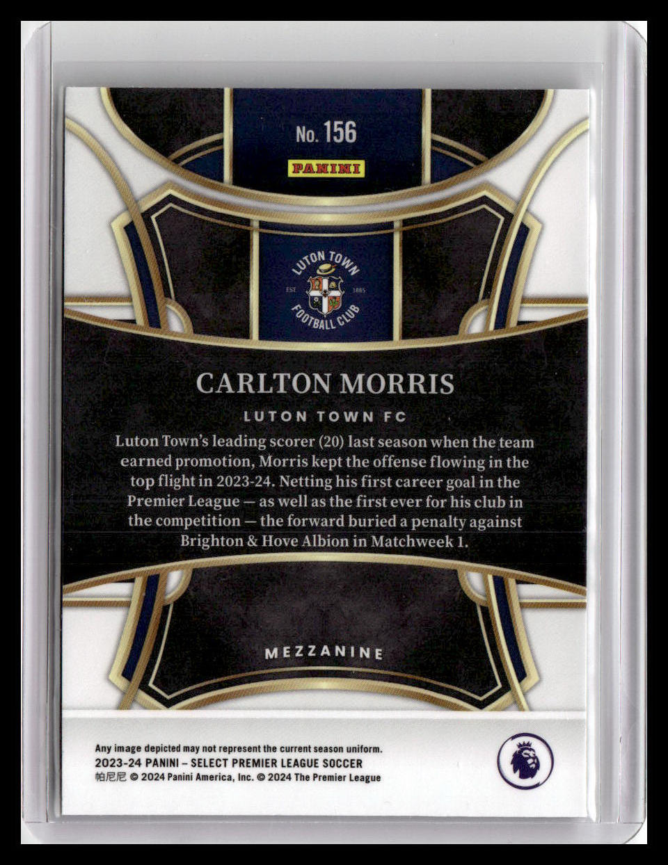 2023-24 Panini Select Premier League #156 Carlton Morris (RC)